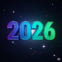 2026 with a space/stars background